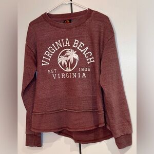 NWT Sunsations Virginia Beach Women's Maroon Sweatshirt. Size XL